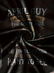 Skull Print Men's Long Sleeve Novelty T shirt