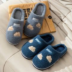 Men's Cozy Fleece Slides, Plush Non-slip Home Shoes