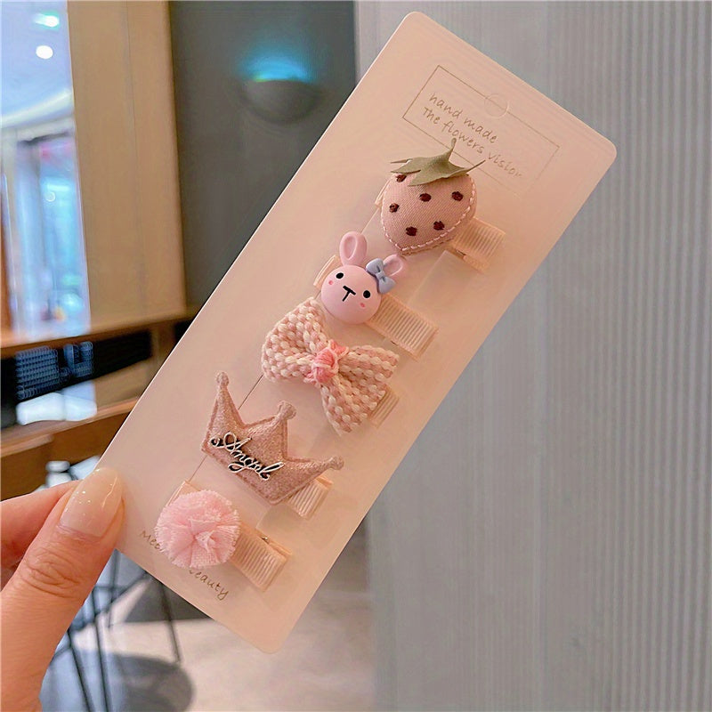 Girls' Bow Flower Mushroom Heart Hair Clips