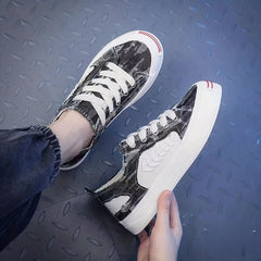 Acecred Men Canvas Low Top Sneaker Lace up Casual Shoes