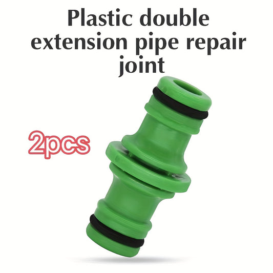 2pcs Plastic Double Extension Pipe Repair Joint Bidirectional Docking Nipple