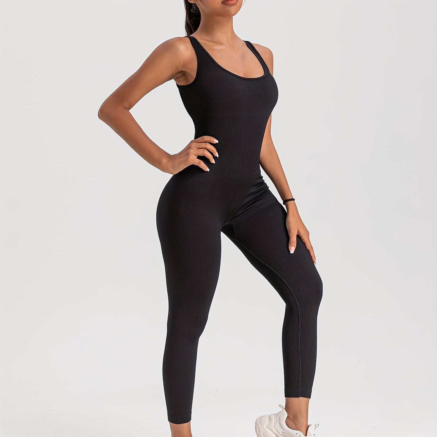 Ribbed Spots Jumpsuit Bodycon Sexy Body Shaper Sleeveless Bodysuit
