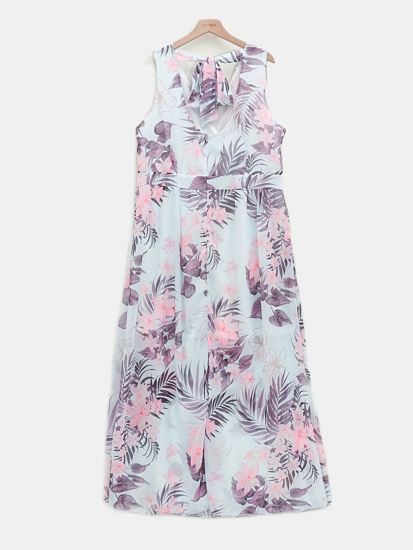 Floral Print V Neck Dress Sleeveless Sexy Dress for Spring & Summer