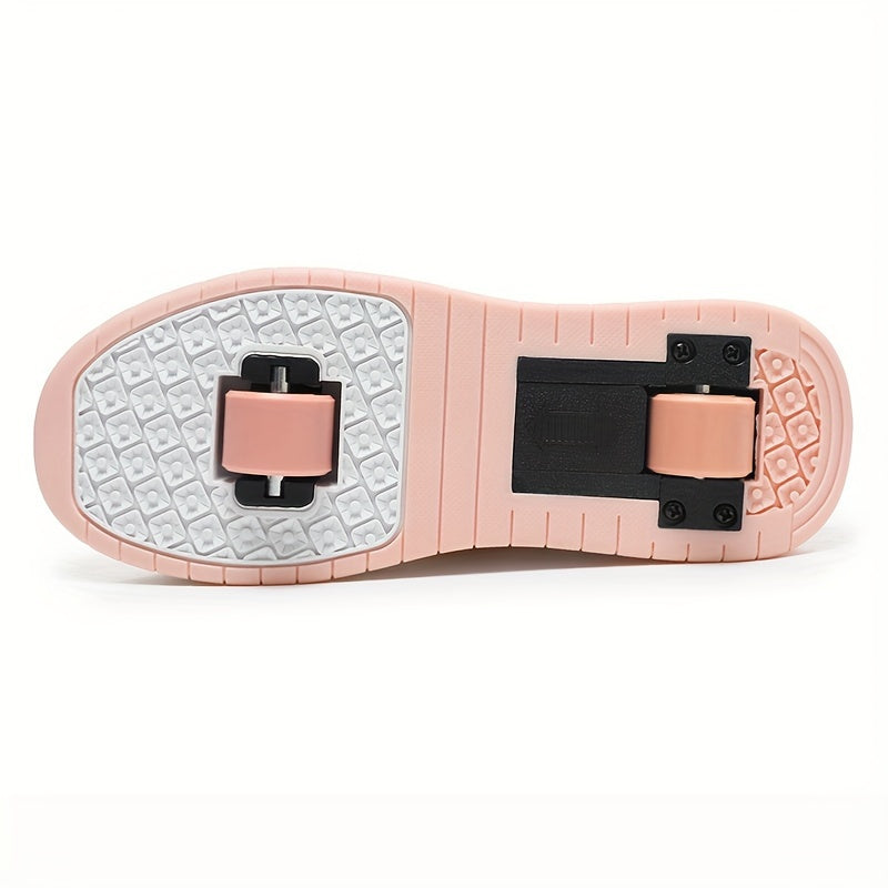 Girl's Breathable Roller Shoes Detachable Wheel Skate Sneakers