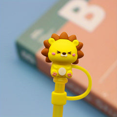 1pc Reusable Drinking Straw Tips Cover Lovely Cartoon for Ages 12+