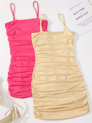 2pcs Bodycon Cami Dress Set Casual for Spring & Summer Women