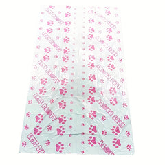 Pink Dog Paw Prints Party Supplies Set - Plates, Napkins, Tablecloth