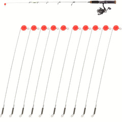 Stainless Steel Fishing Wire Red Bead Ice Fishing Bobber Stops