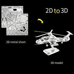 RAH66 3D Metal Stereo Puzzle Model Toy Helicopter Models For Kids