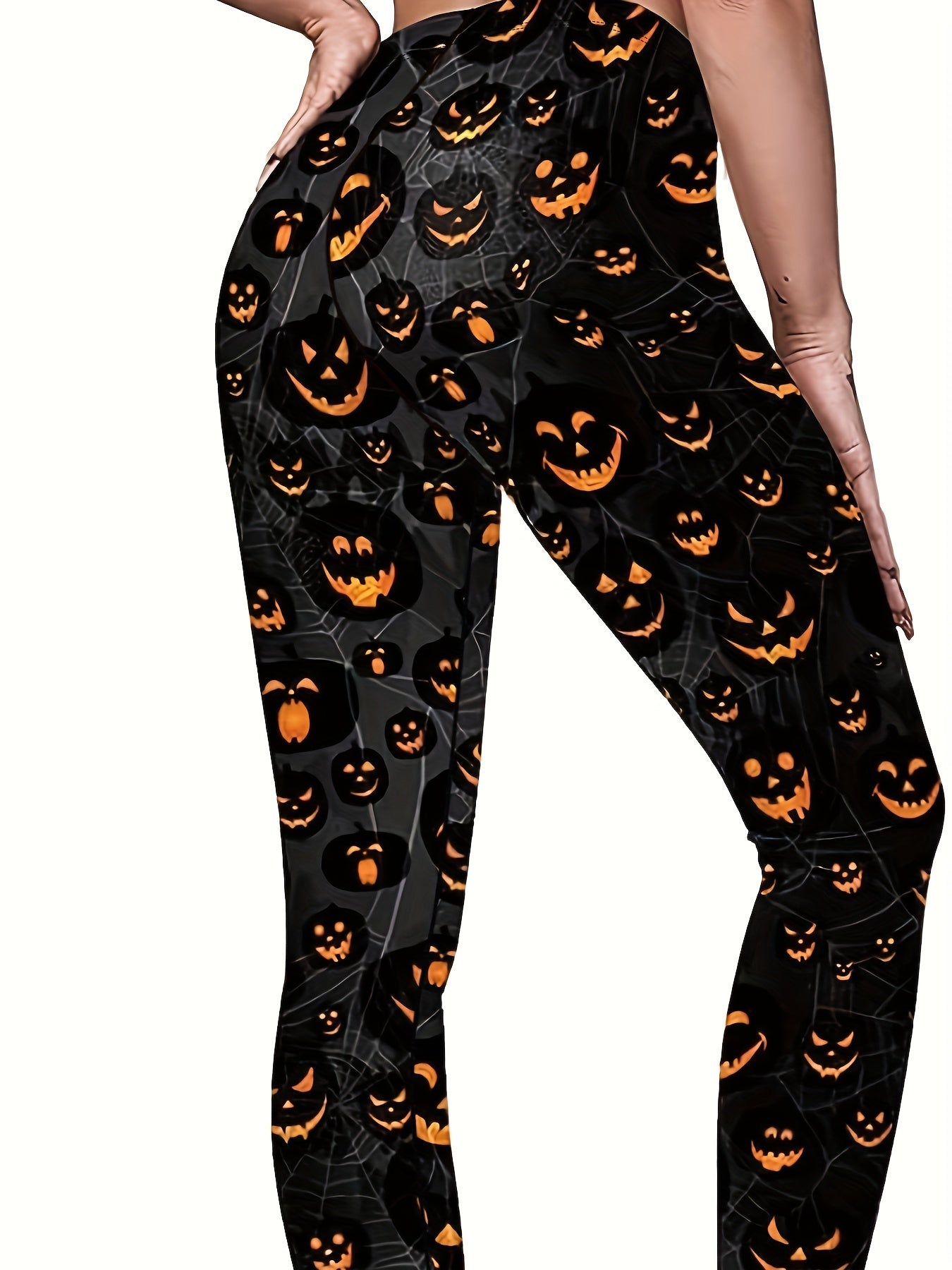 Pumpkin Print High Stretch Leggings