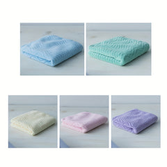 Soft Coral Velvet Washcloth Small Towel Wavy Pattern
