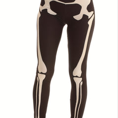 Goth Skull Print High Rise Leggings