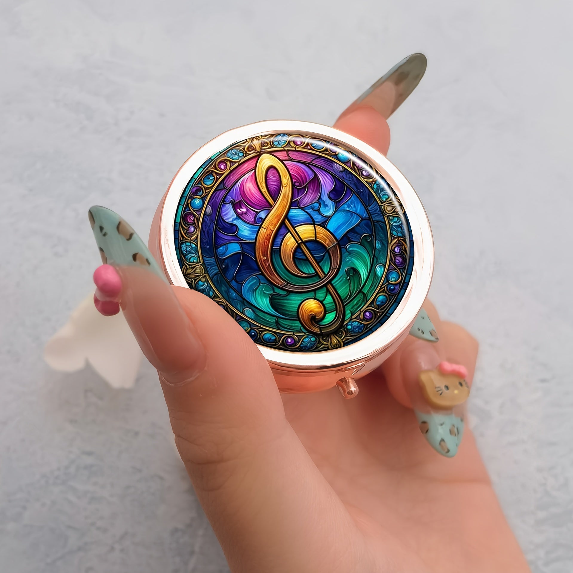 Rose Gold 3 Compartment Pill Box Case Portable Tablet Vitamin Holder