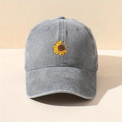 Unisex Sunflower Butterfly Baseball Cap Adjustable Outdoor Sport Hat