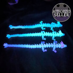 Glowing 3D Dragon Figurines Green Yellow Plastic Fantasy Collectibles Halloween