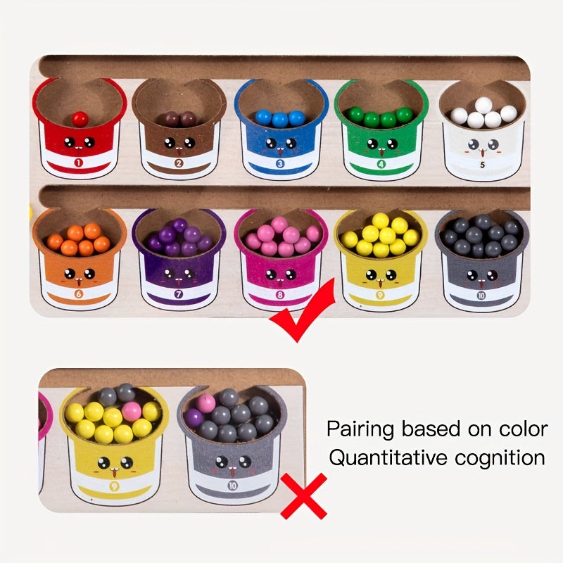 Wooden Sorting Maze Numbers Counting Puzzle Toy for Kids