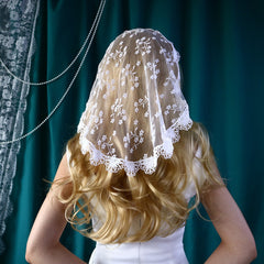 Women's Floral Headscarf Veil Wedding Party Hair Accessory