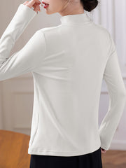 Soft Mock Neck Thermal Top Women's Sleepwear