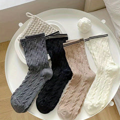 Striped Twist Textured Socks Women's Stockings