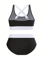 Sexy Bikini Set Criss Cross Back High Waist