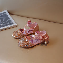 Girls Sequin Dress Shoes Soft Bottom Lightweight Breathable Shoes
