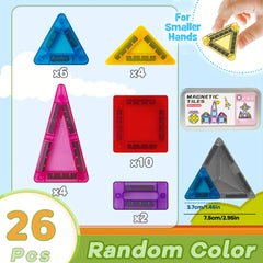 26 42pcs Mini Magnetic Building Blocks Travel Set with Iron Storage Box