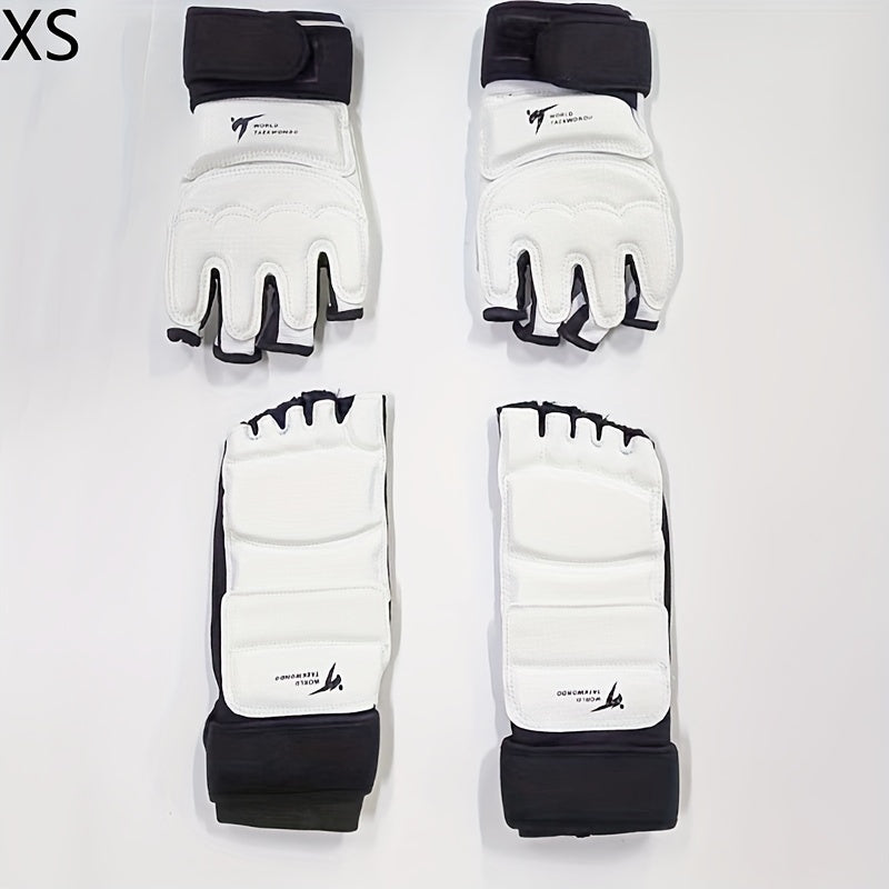 1 Pair Hand Guards And 1 Pair Foot Guards - Taekwondo Gloves And Foot Guards
