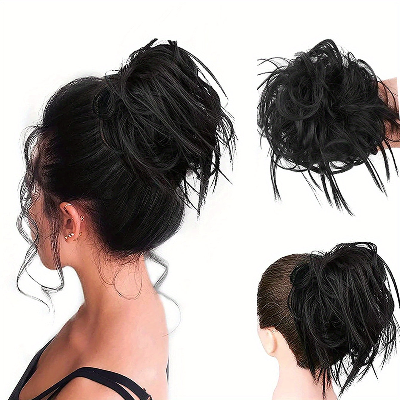 Messy Bun Hair Piece Extensions Elastic Band Ponytail Extensions
