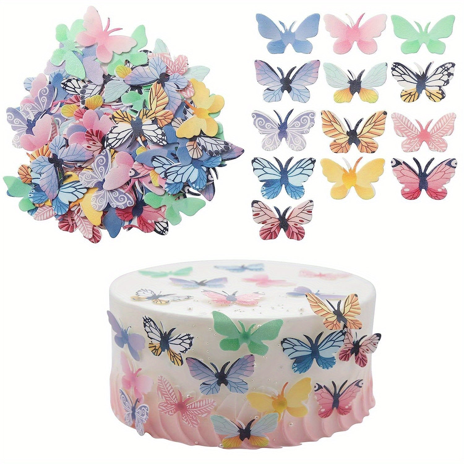 Edible Butterfly Cake Toppers - Wafer Paper Cupcake Decorations