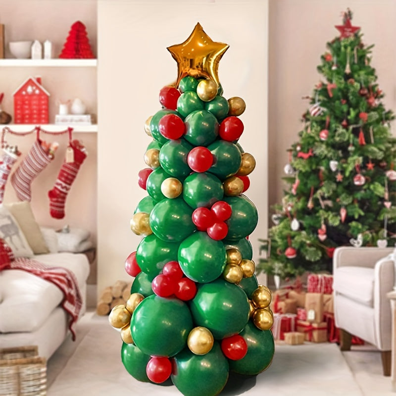 82pcs Christmas Latex Balloon Set with Pentagram Accessories