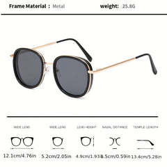 Y2K Semi Metal Sunglasses Sun Protection for Holiday Party Gift