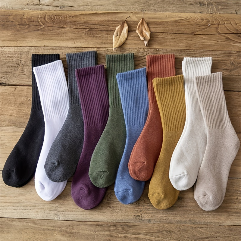 10 Pairs Comfy Breathable Mid Tube Women's Socks