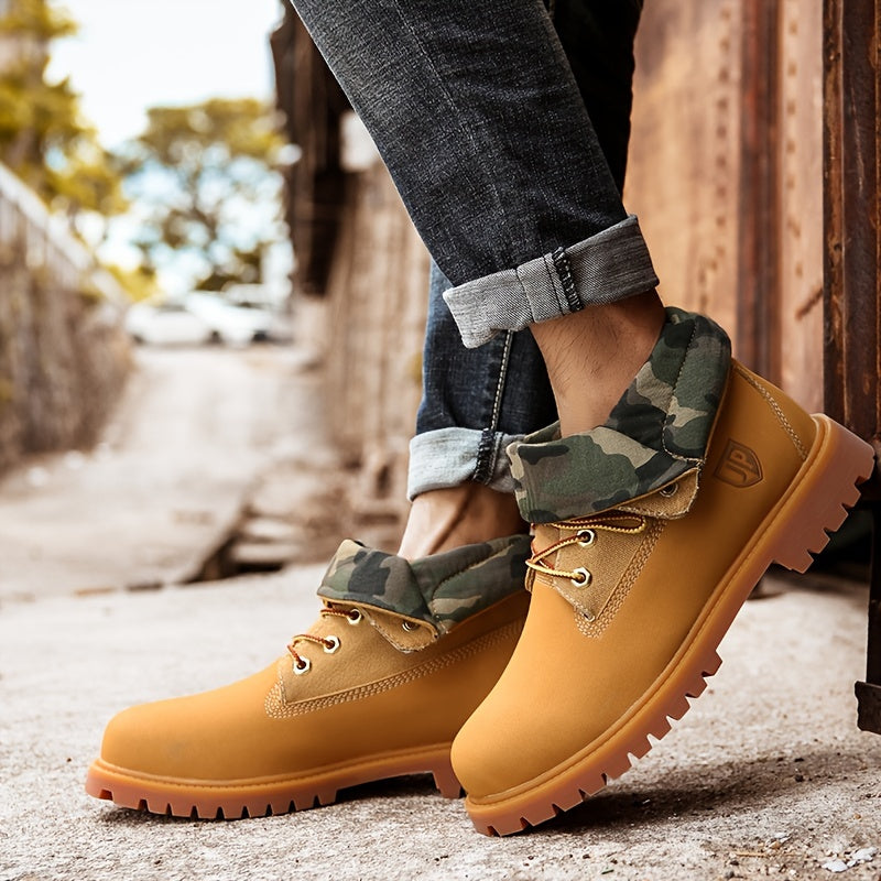 Men's High Top Boots Lace Up Camouflage Boots Yellowstone