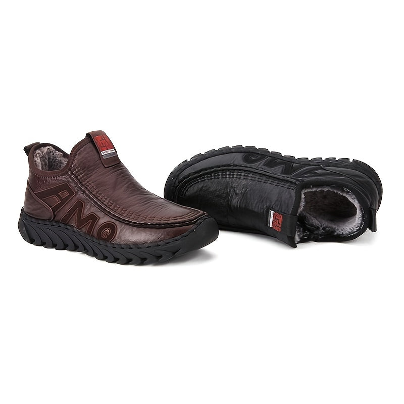 Men's Warm Fleece Snow Boots Comfortable Winter Shoes