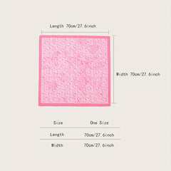 Pink Wheat Print Bandana Graffiti Neckerchief Silk Head Wrap Hair Accessories