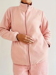 Fleece Liner Jacket Mock Neck Zipper Sports Coat