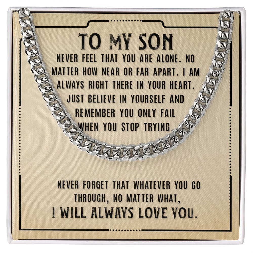 Son Necklace Titanium Steel Boys Birthday Gift
