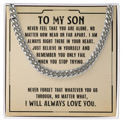 Son Necklace Titanium Steel Boys Birthday Gift