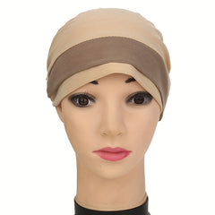 Ruched Turban Cap Elastic Head Wrap Ramadan Headscarf Chemo Cap