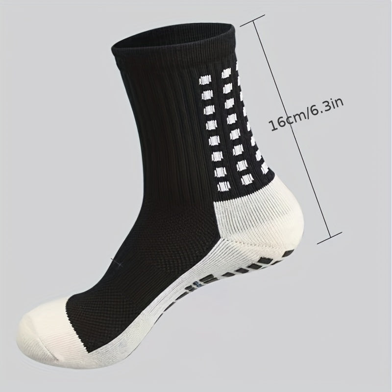 3 Pairs Non slip Football Socks Men's Mid Tube Training Socks