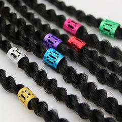 100pcs Metallic Mixed Dreadlock Hair Rings Adjustable Cuff Clip Hair Braids Bead