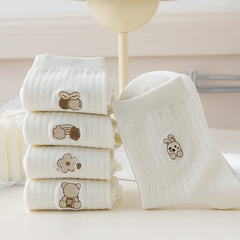 5 Pairs Cartoon Animal Print Socks Comfy Women's Stockings