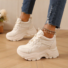 Women's Chunky Lace Up Platform Sneakers Thick Sole Walking Shoes