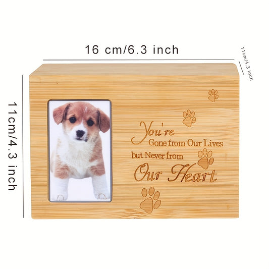 Dog Memory Box Photo Frame Pet Ashes Urn