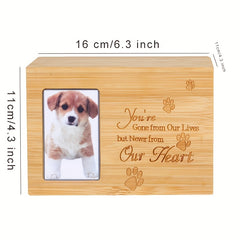 Dog Memory Box Photo Frame Pet Ashes Urn
