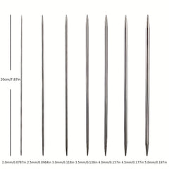 35pcs 7 Packs Double Pointed Knitting Needles Set Stainless Steel