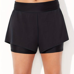 Women's Solid Medium Stretch Fitness Shorts