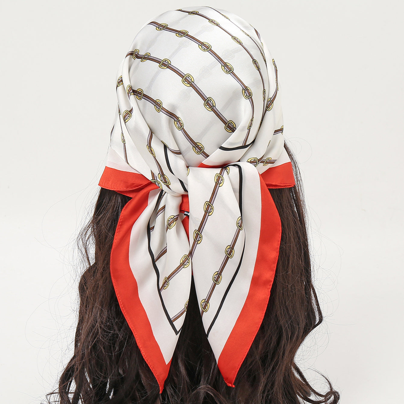 Print Scarf Bandana Womens Silk Head Scarf Casual Square Turban Hankerchief