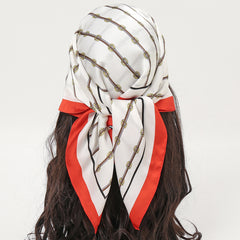 Print Scarf Bandana Womens Silk Head Scarf Casual Square Turban Hankerchief