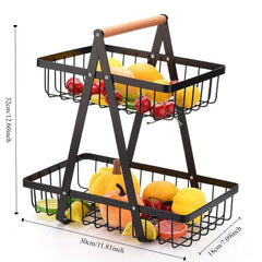 Double Layer Storage Basket for Kitchen, Living Room